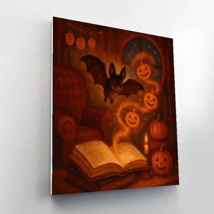 Enchanted Library Of Bats And Cinnamon Candles Number painting