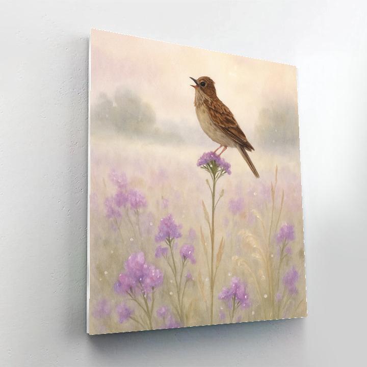 Misty Lavender Meadow With Skylark Song paint by numbers