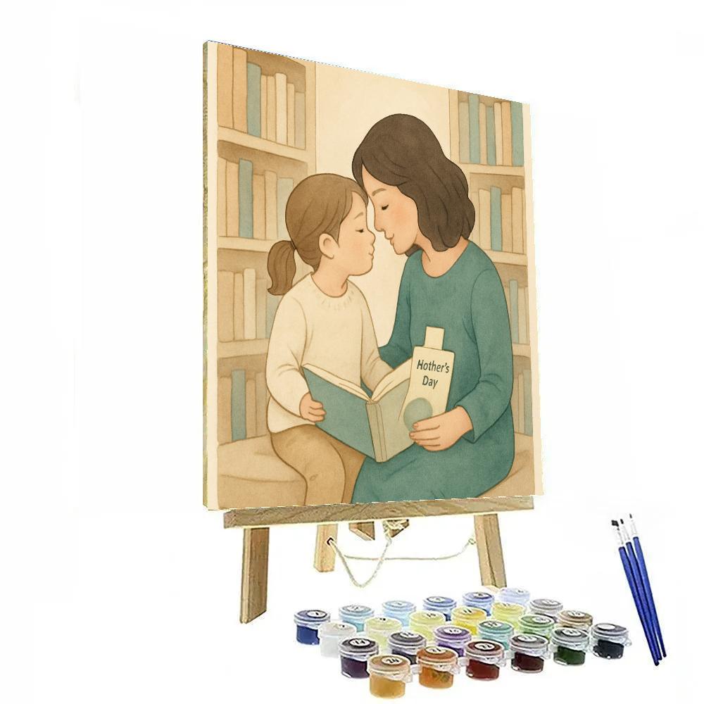 Library Corner Whisper Reading painting number kit