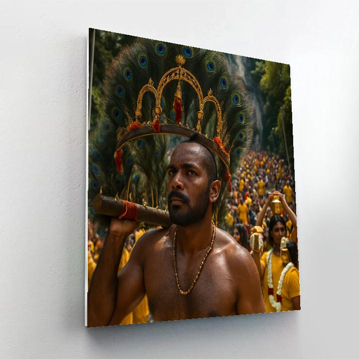 Thaipusam Kavadi Bearer At Batu Caves Steps Paint by numbers kits