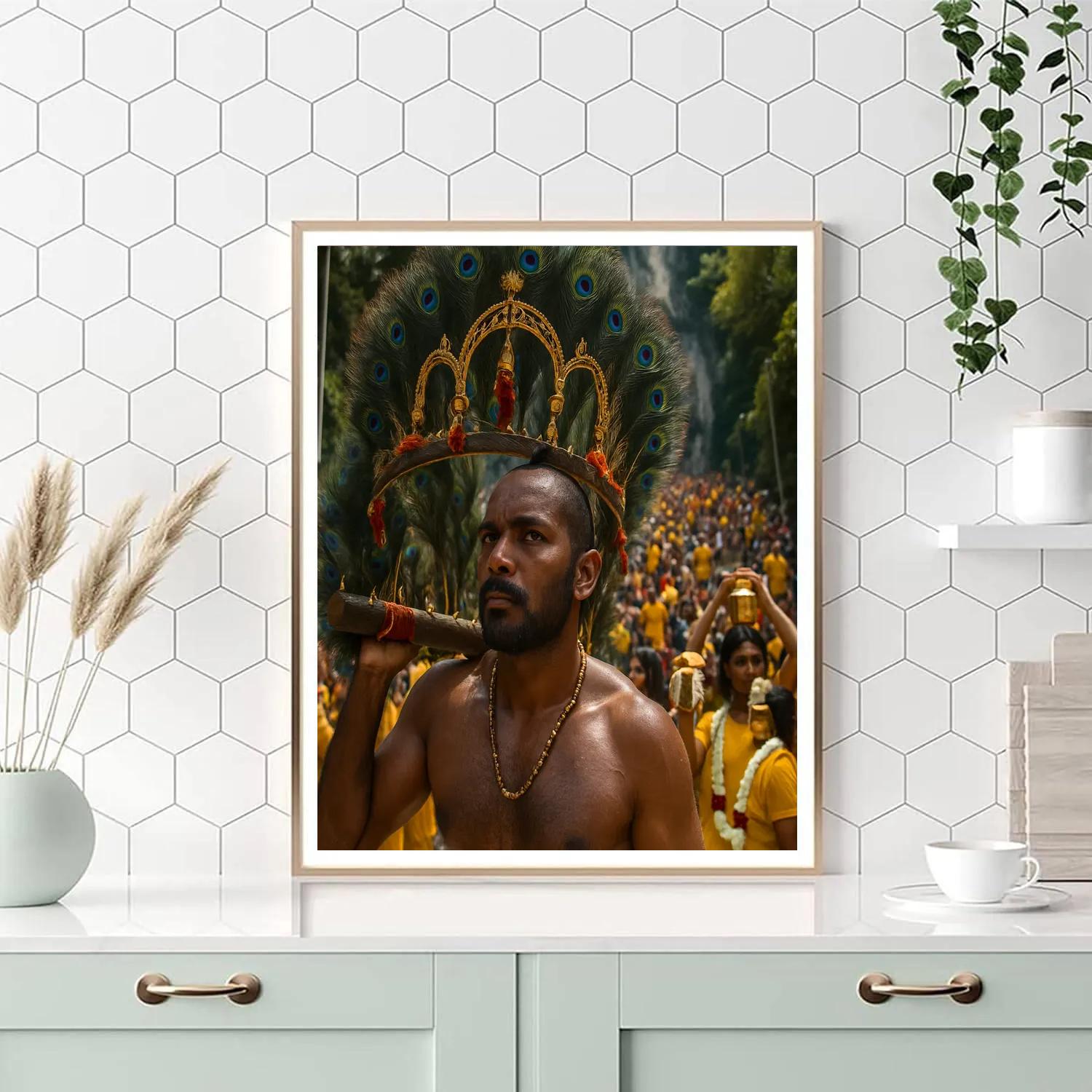 Thaipusam Kavadi Bearer At Batu Caves Steps Paint by numbers kits