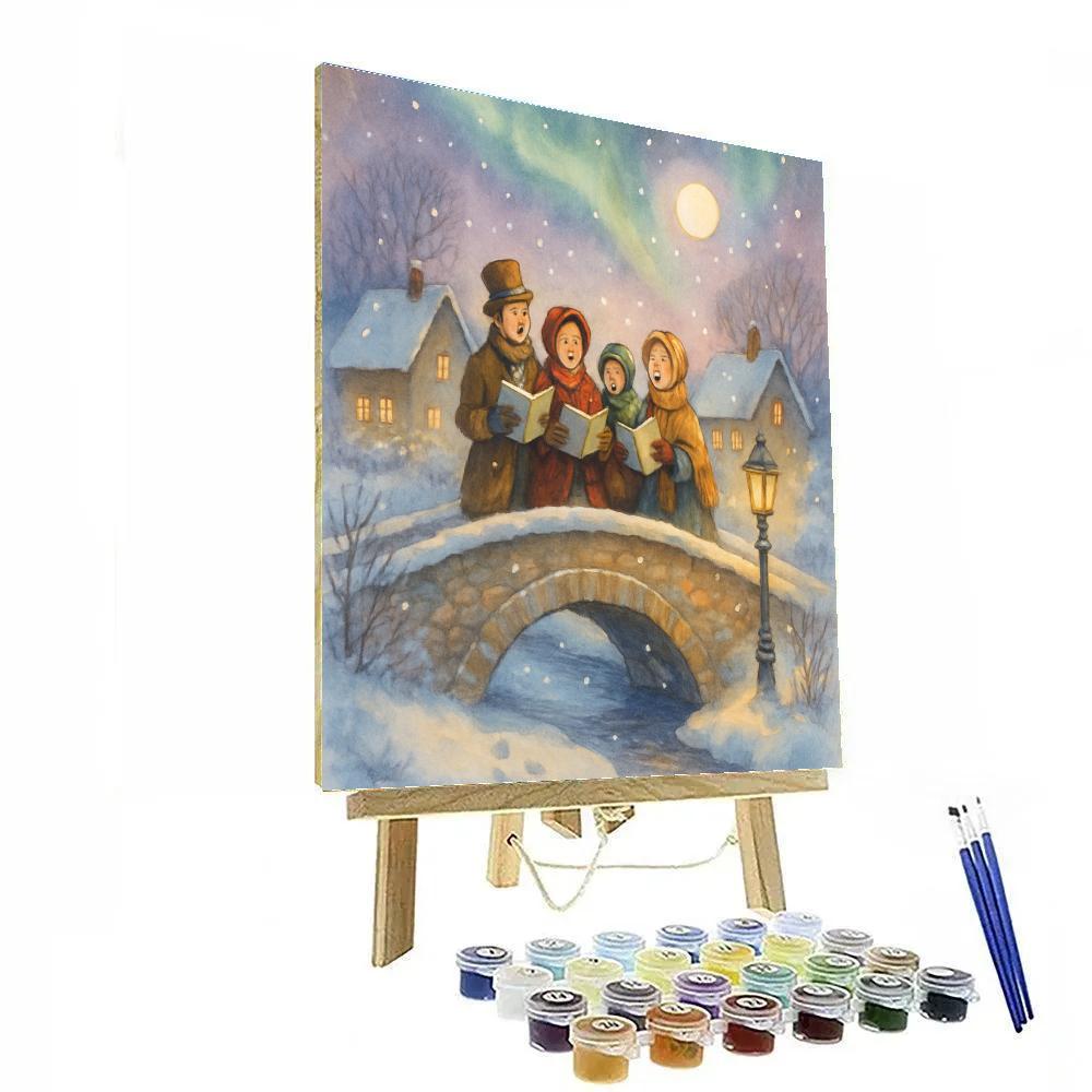 Aurora Carolers On The Frost Bridge painting number kit