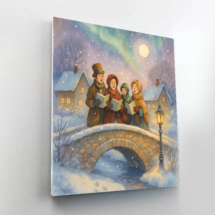 Aurora Carolers On The Frost Bridge painting number kit