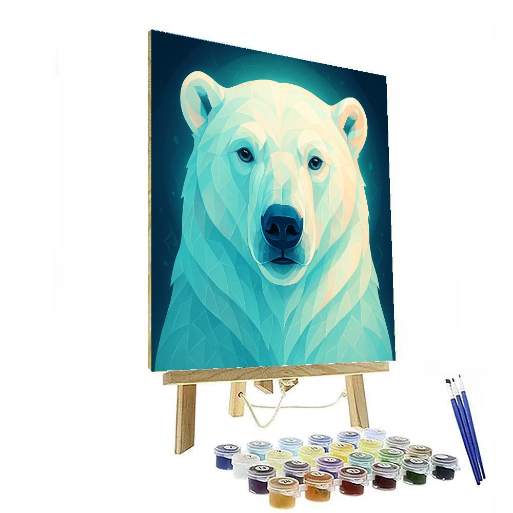 Glacier Bloom Polar Bear paint by number