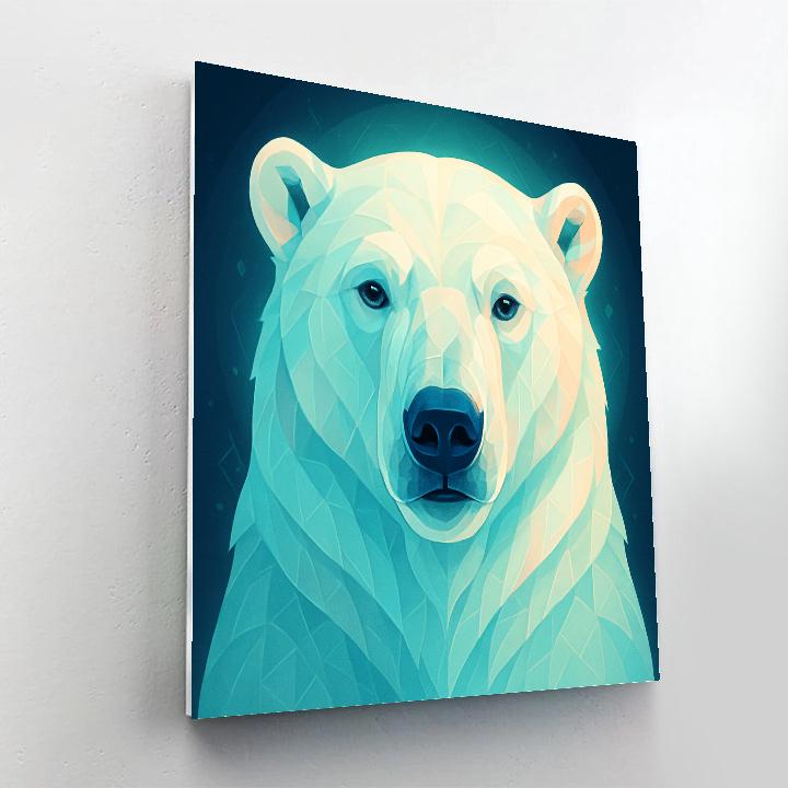 Glacier Bloom Polar Bear paint by number