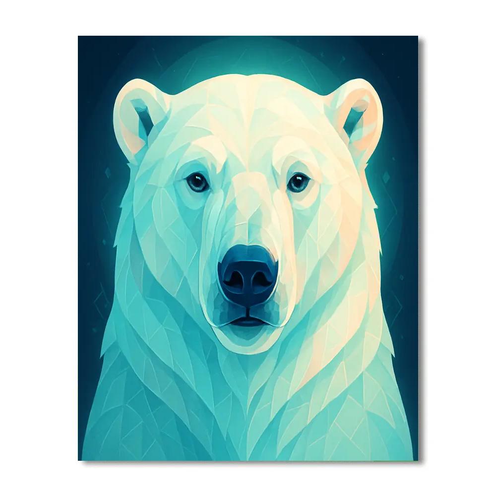 Glacier Bloom Polar Bear paint by number