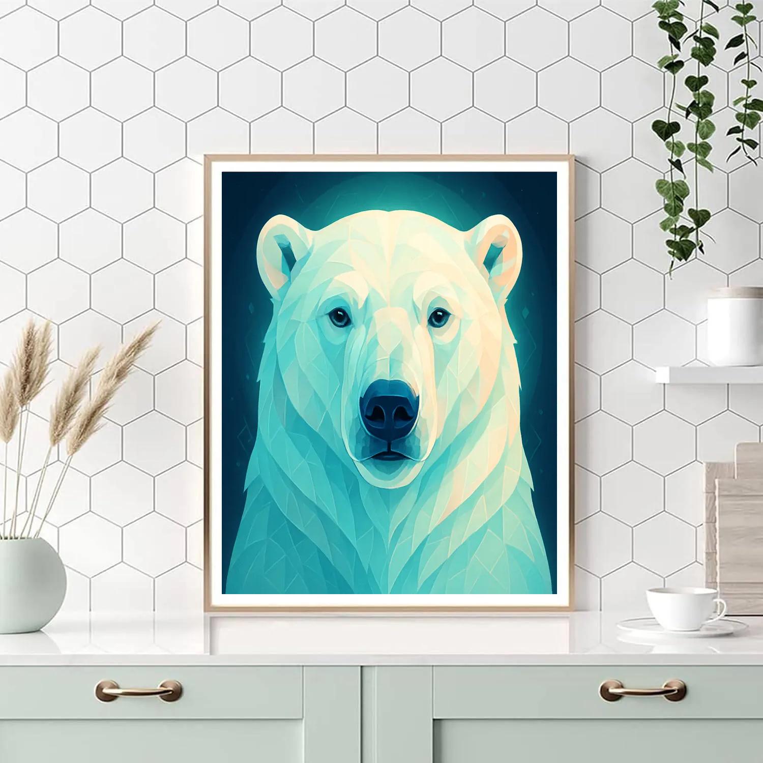 Glacier Bloom Polar Bear paint by number