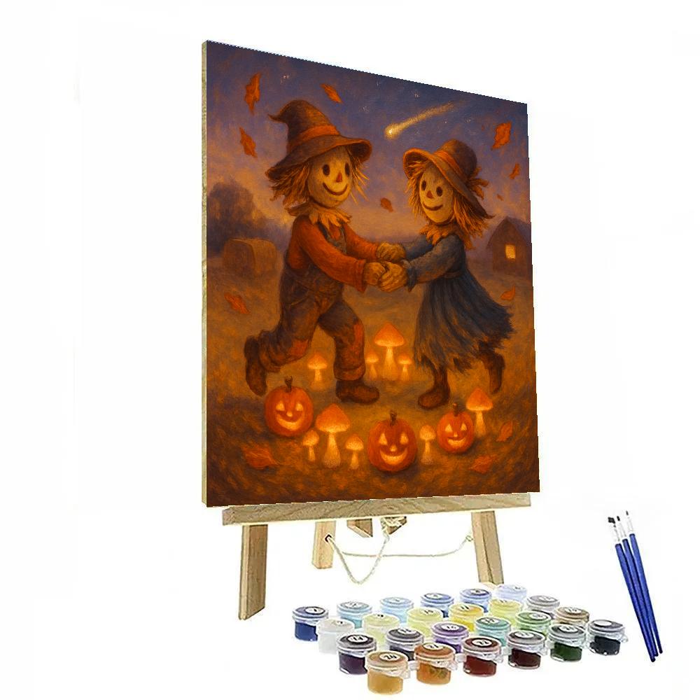 Mushroom Ring Dance Under The Harvest Comet Numbered painting kits