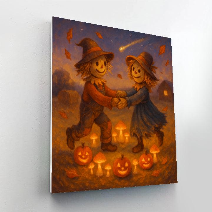 Mushroom Ring Dance Under The Harvest Comet Numbered painting kits