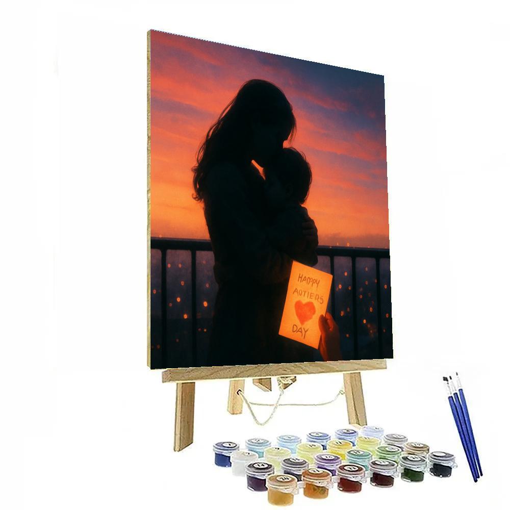 Sunset Balcony Hug With City Lights Numbered painting kits