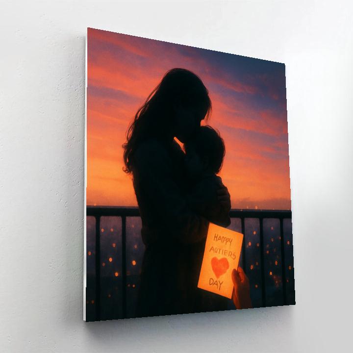 Sunset Balcony Hug With City Lights Numbered painting kits