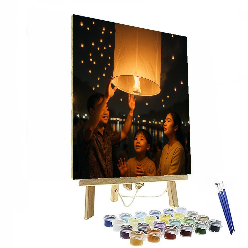Yi Peng Lantern Release By The Ping River Paint by numbers kits