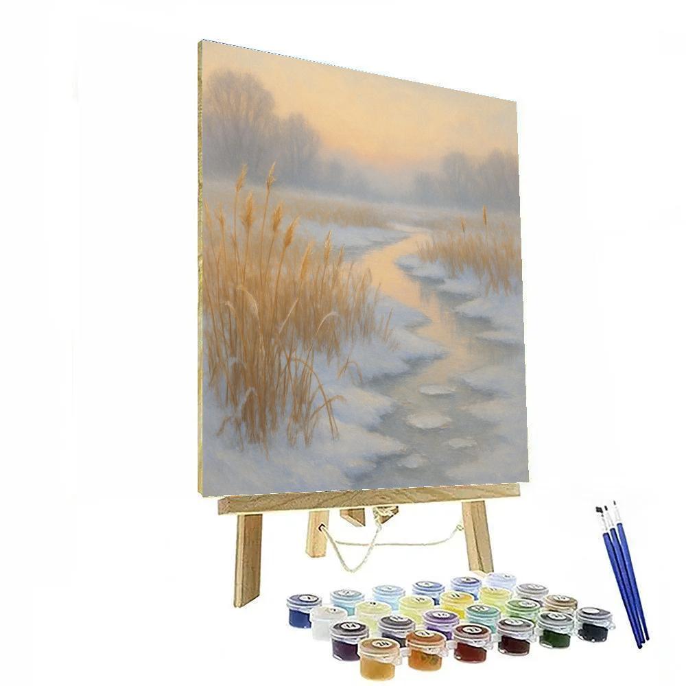 Sunrise Over The Snowy Reed Marsh Numbered painting kits