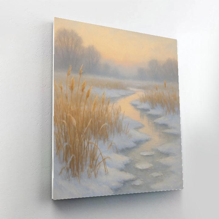 Sunrise Over The Snowy Reed Marsh Numbered painting kits