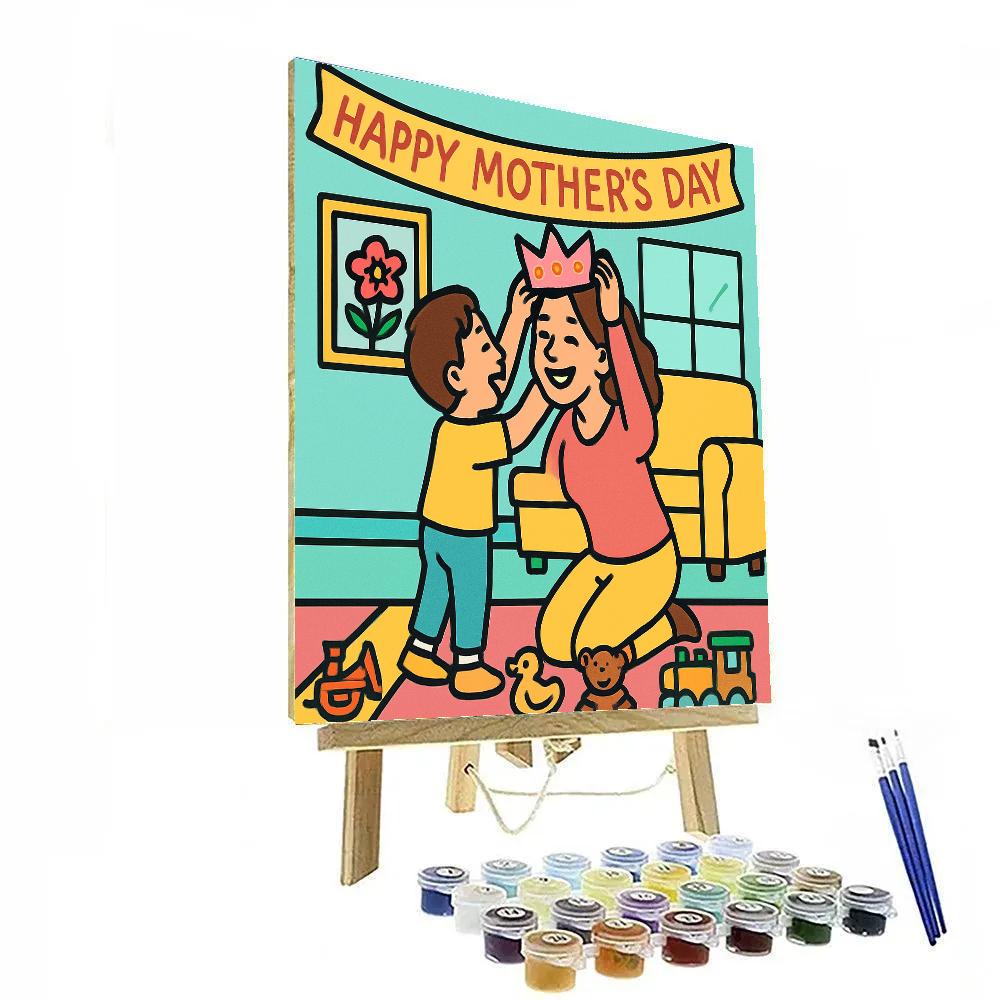 Paper Crown Mothers Day Parade At Home Paint by numbers kits