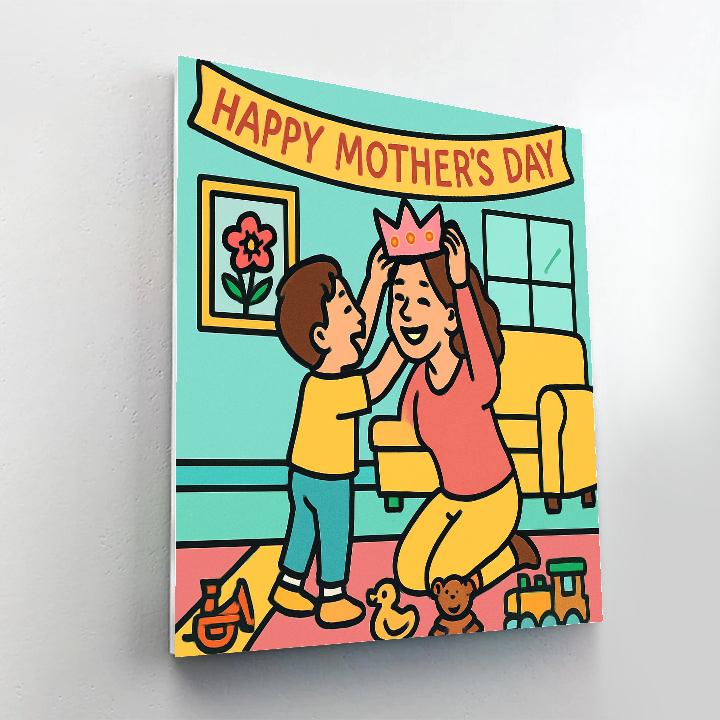 Paper Crown Mothers Day Parade At Home Paint by numbers kits