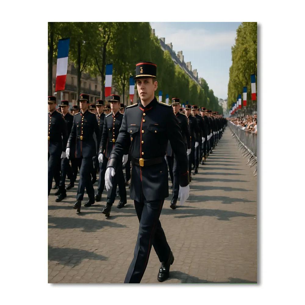 Bastille Day Military Parade On Champs Elysees painting number kit