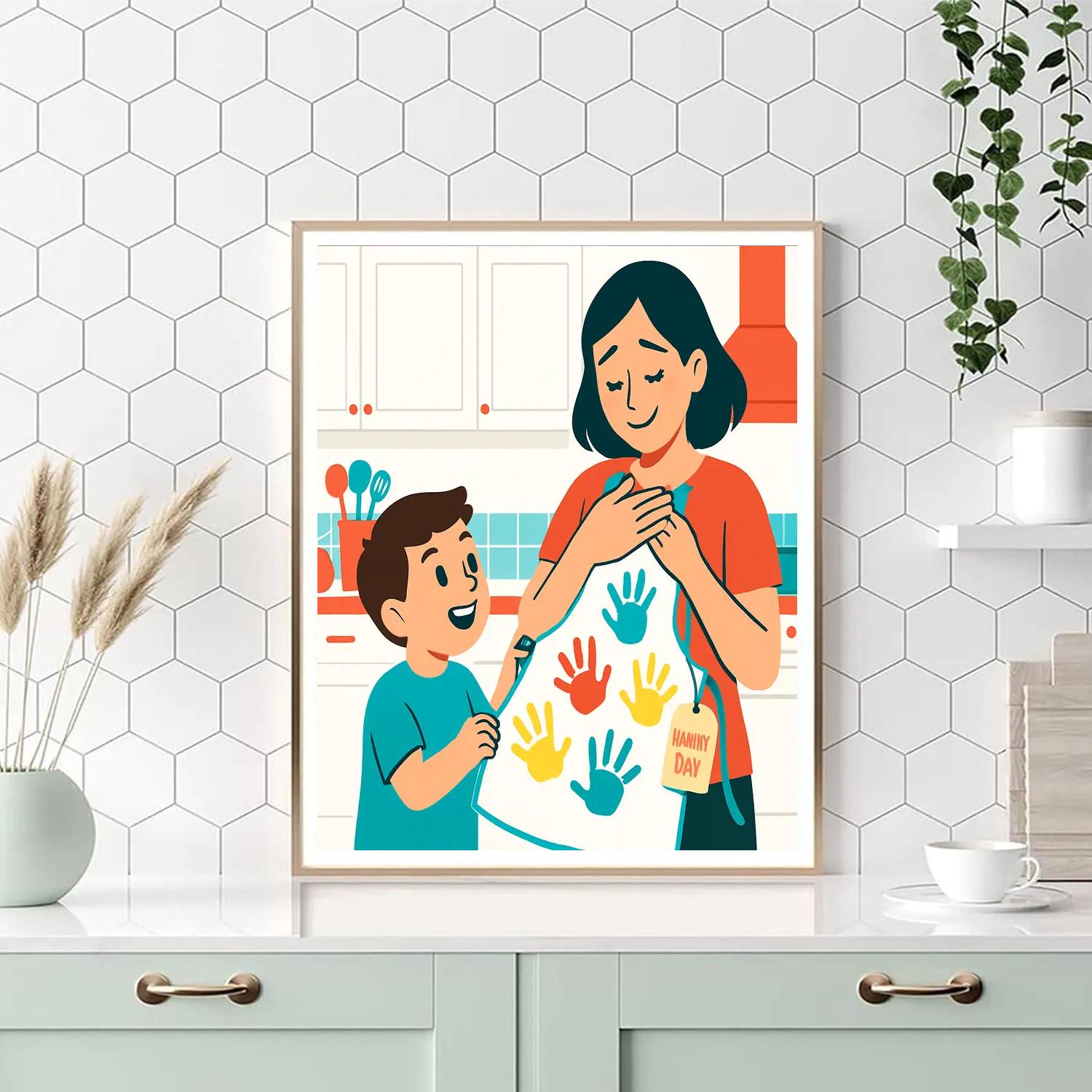 Handprint Apron Gift Reveal Paint by numbers art