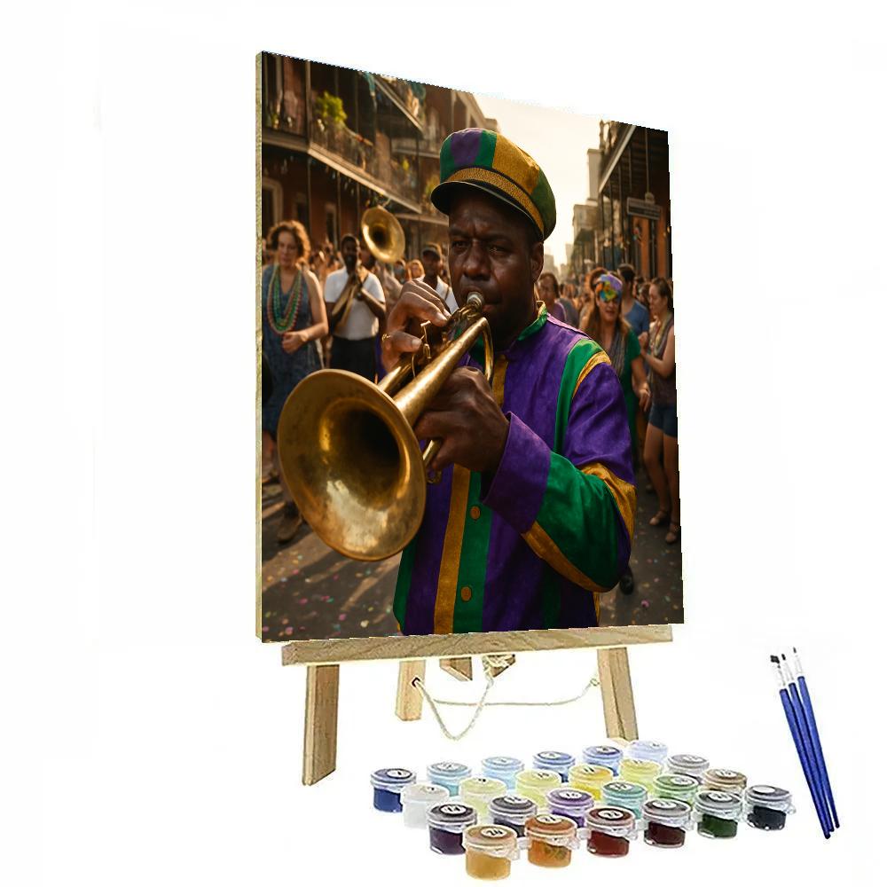 New Orleans Mardi Gras Second Line Brass Band DIY paint by numbers