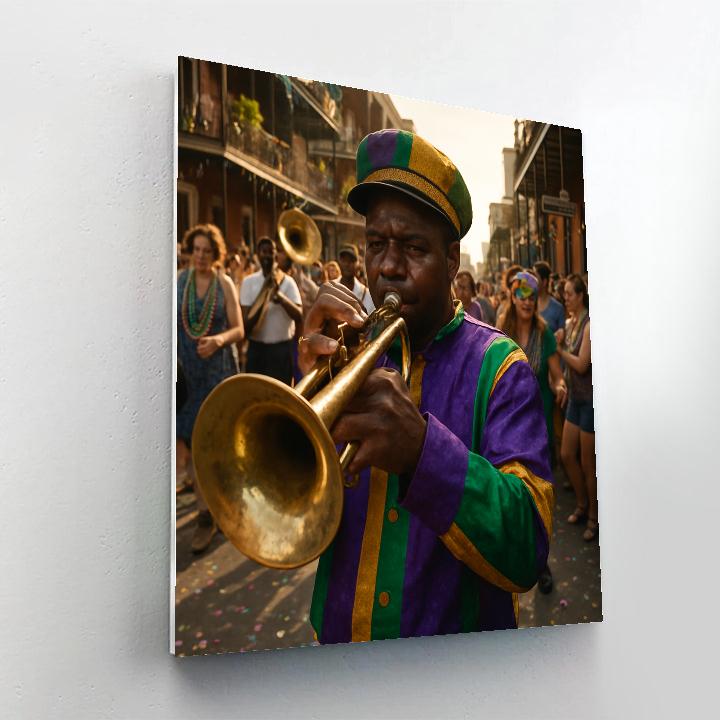 New Orleans Mardi Gras Second Line Brass Band DIY paint by numbers