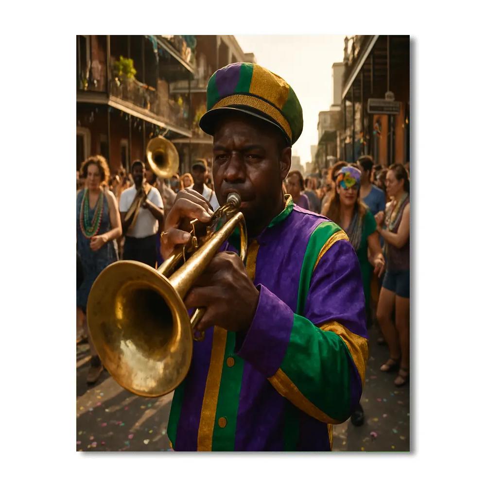 New Orleans Mardi Gras Second Line Brass Band DIY paint by numbers