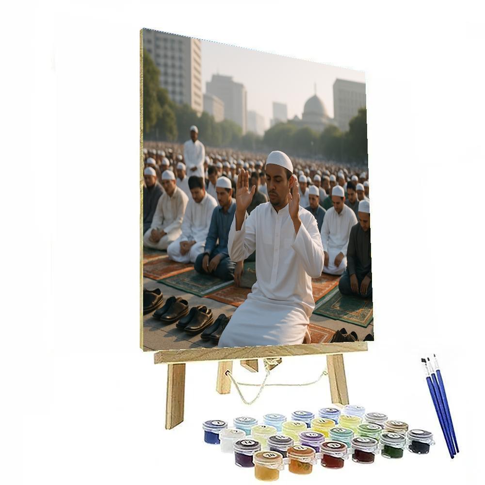 Eid Al Fitr Community Prayer In Open Square painting number kit