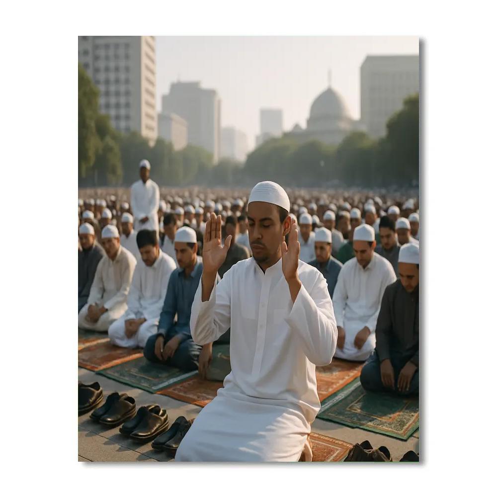 Eid Al Fitr Community Prayer In Open Square painting number kit