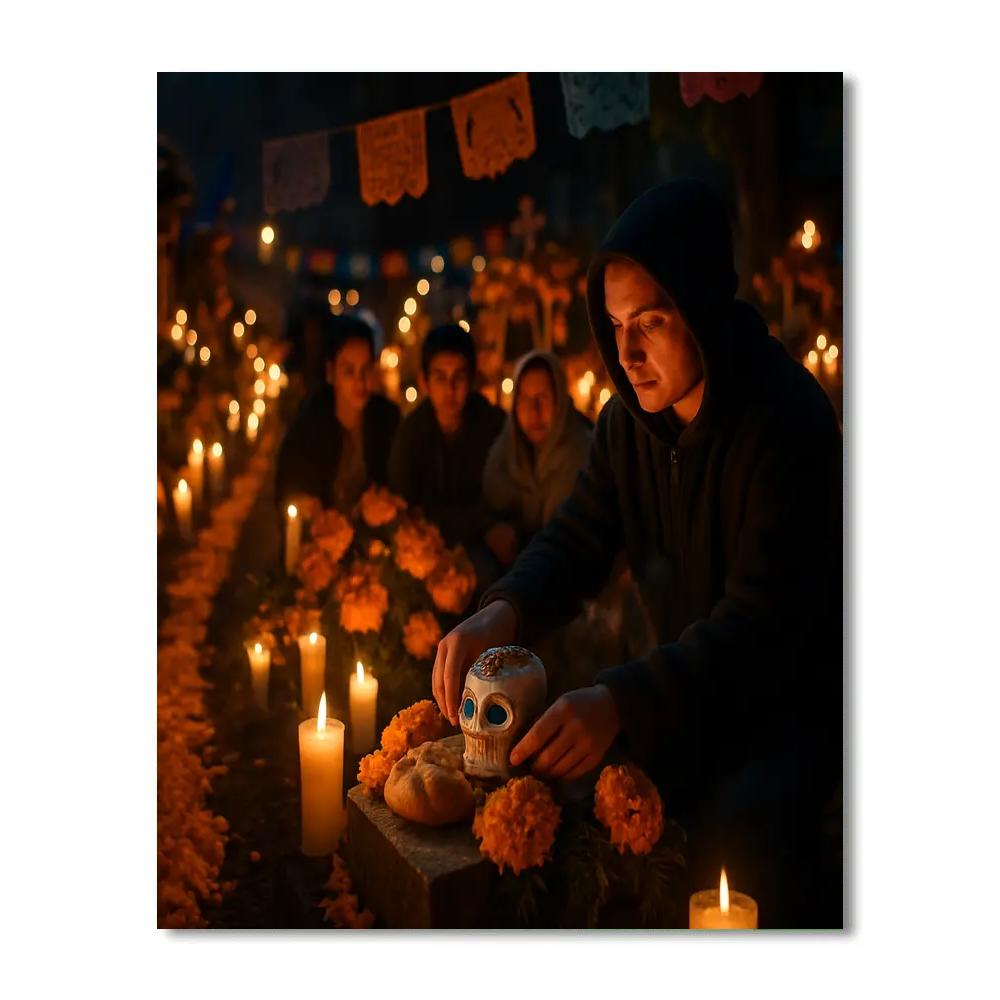 Day Of The Dead Cempasuchil Path In Patzcuaro paint by color