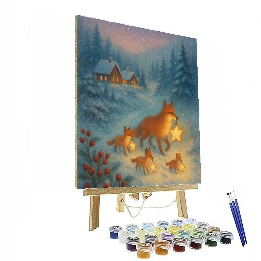 Fox Family Lantern Parade Paint by numbers kits