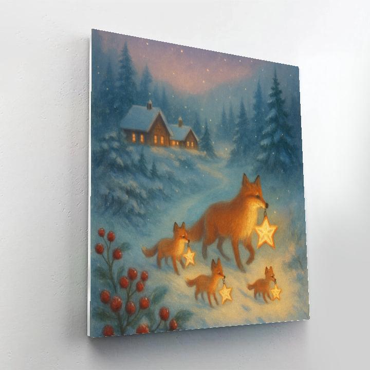 Fox Family Lantern Parade Paint by numbers kits