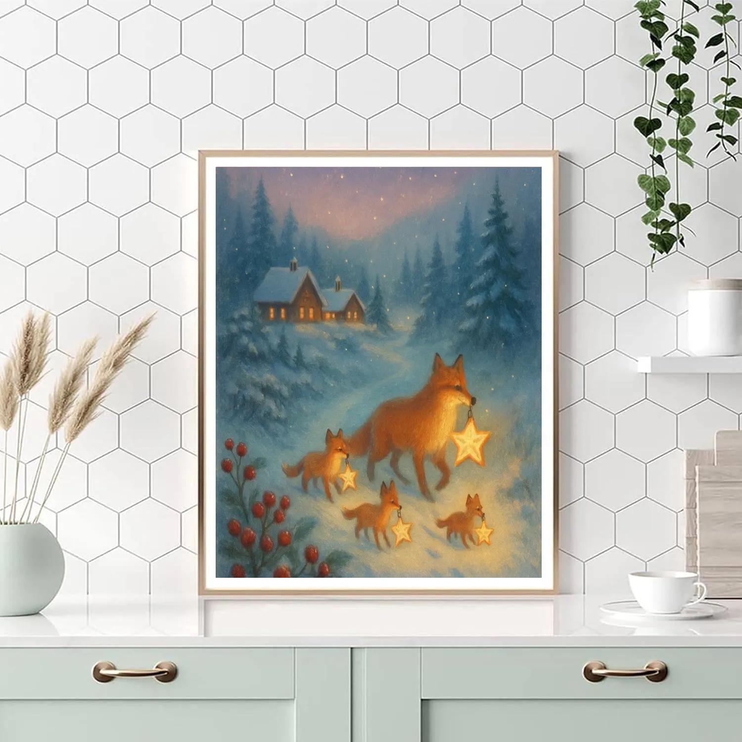 Fox Family Lantern Parade Paint by numbers kits