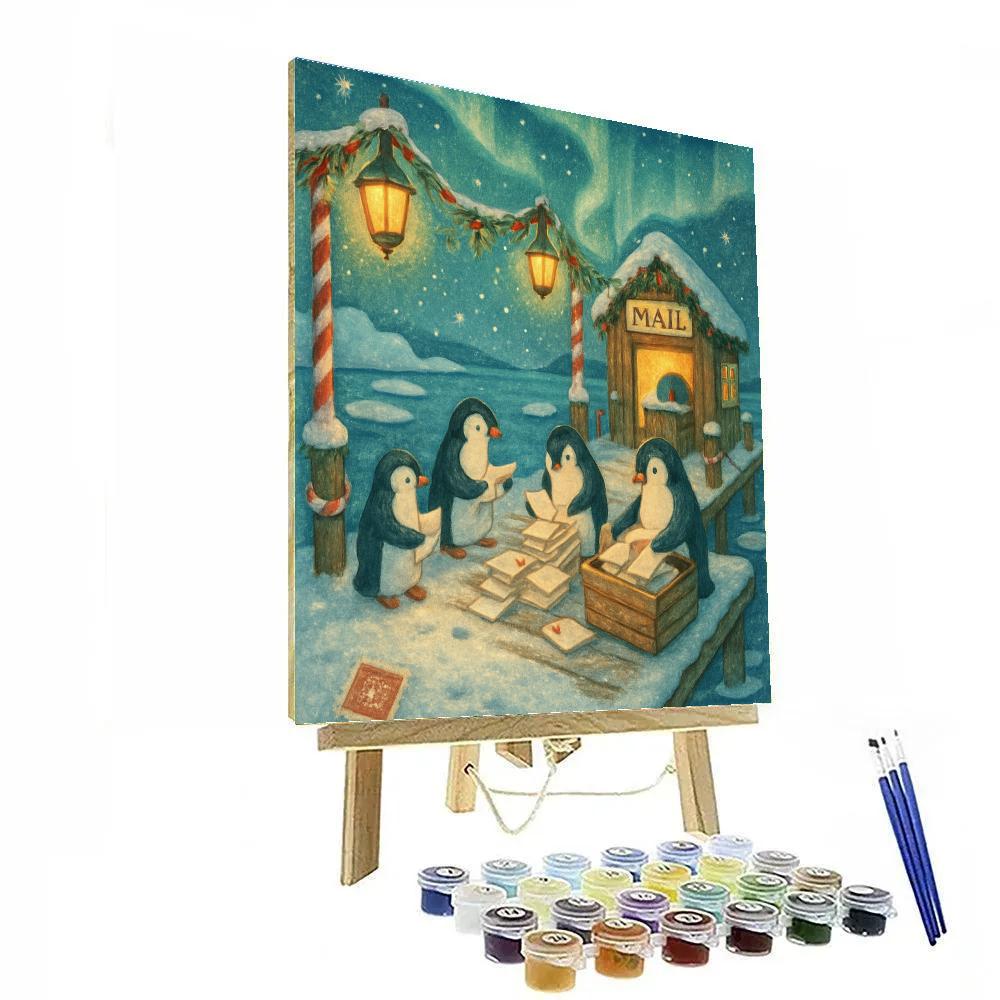 Penguin Post At The Polar Pier paint by number