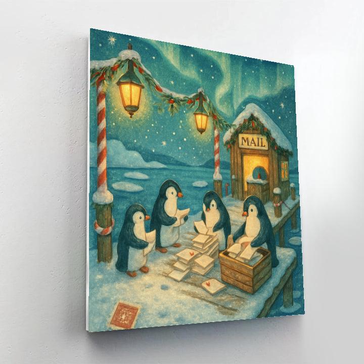 Penguin Post At The Polar Pier paint by number