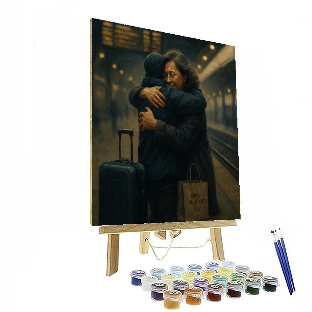 Train Station Reunion Hold paint by color