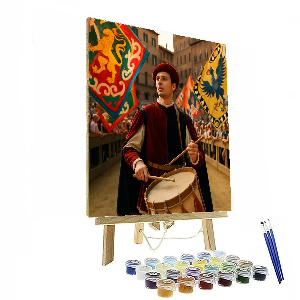 Palio Di Siena Contrada Flags In The Piazza Painting by numbers kit