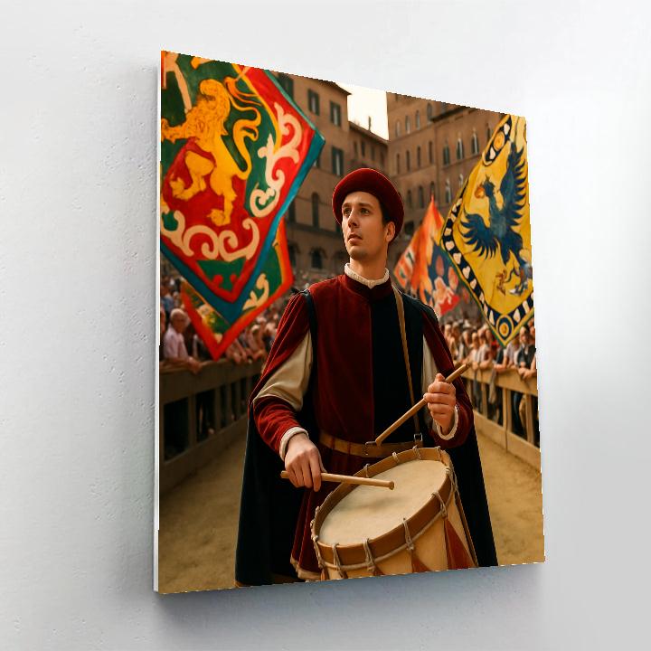 Palio Di Siena Contrada Flags In The Piazza Painting by numbers kit