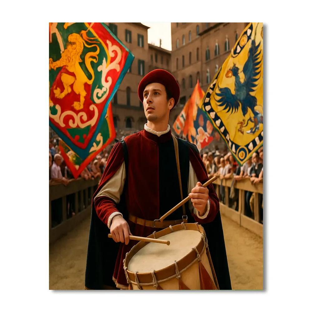 Palio Di Siena Contrada Flags In The Piazza Painting by numbers kit