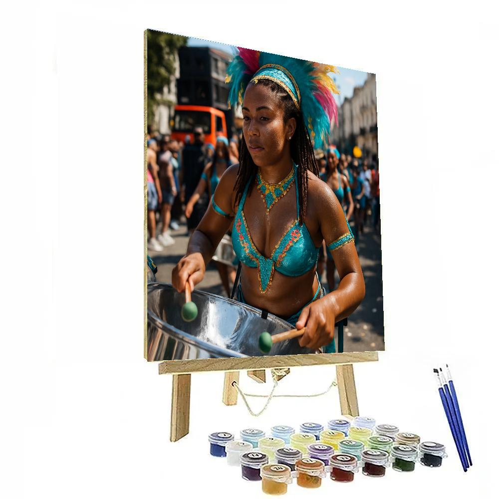 Notting Hill Carnival Steel Pan Player On The Move Paint by numbers art