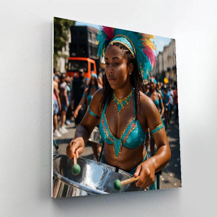 Notting Hill Carnival Steel Pan Player On The Move Paint by numbers art