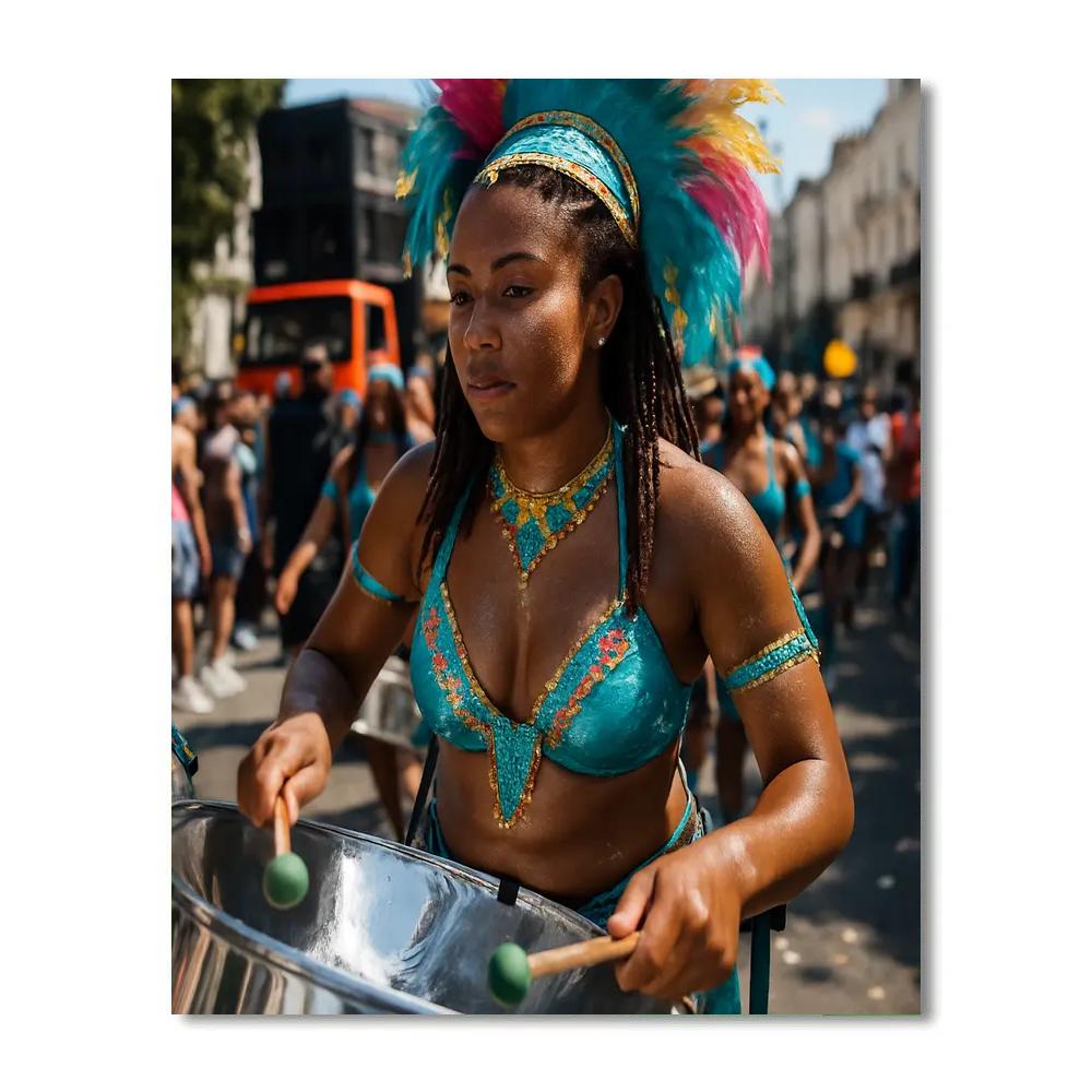 Notting Hill Carnival Steel Pan Player On The Move Paint by numbers art