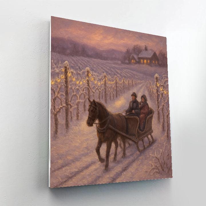 Sleigh Bells By The Frozen Vineyard paint by numbers