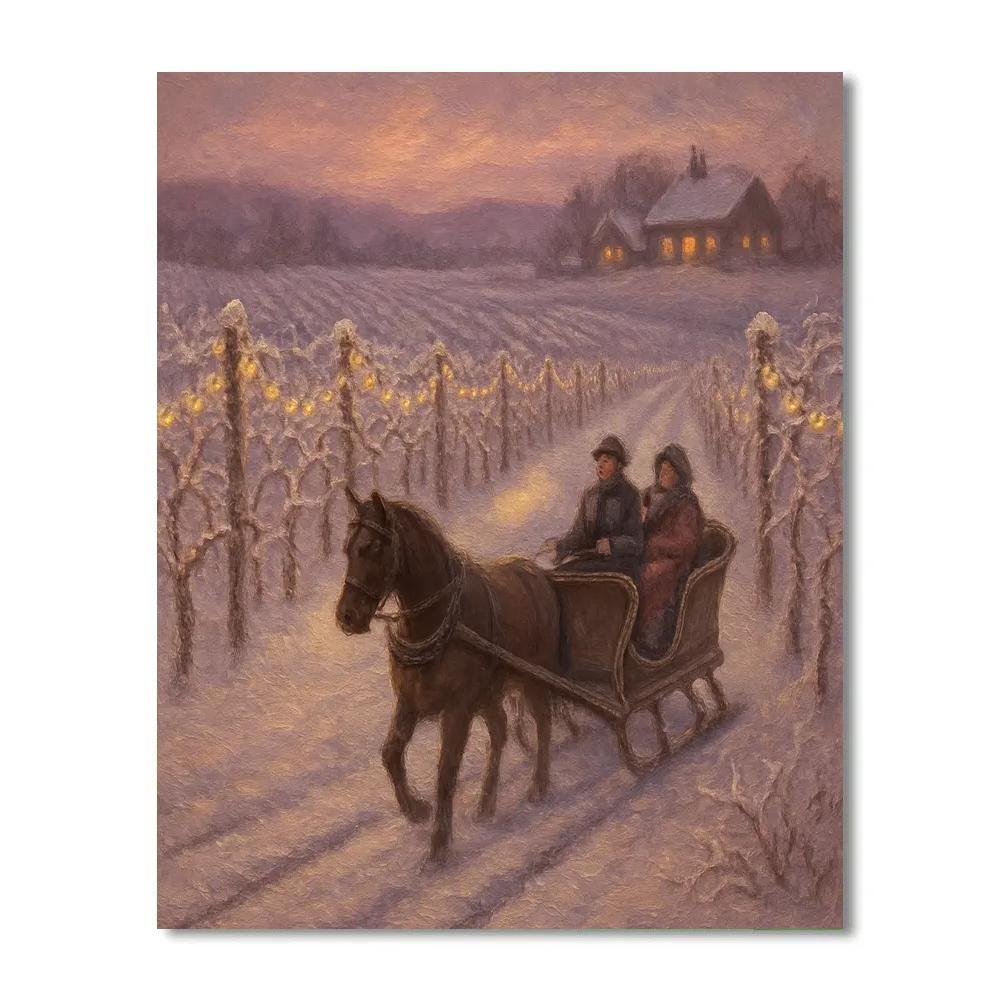 Sleigh Bells By The Frozen Vineyard paint by numbers