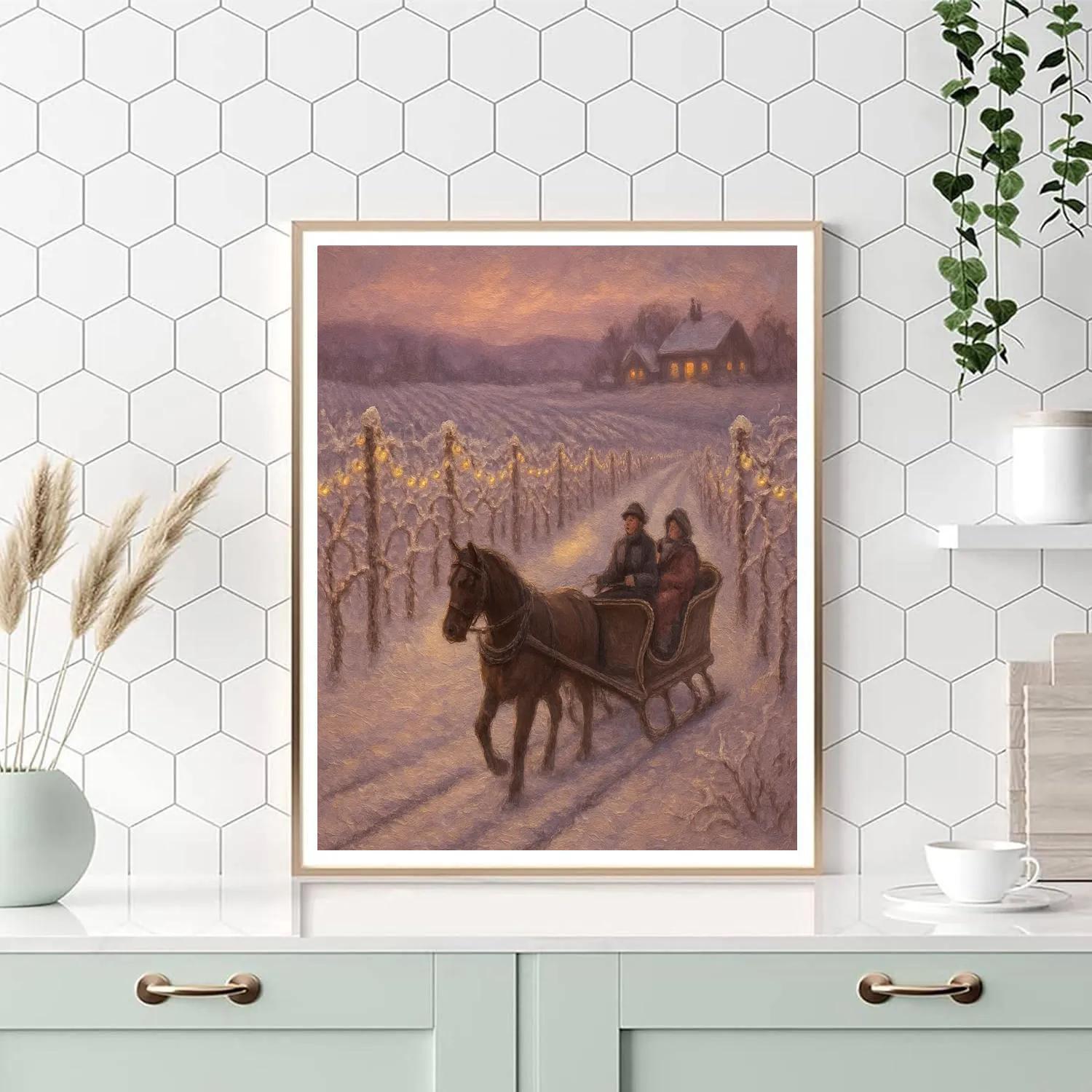 Sleigh Bells By The Frozen Vineyard paint by numbers