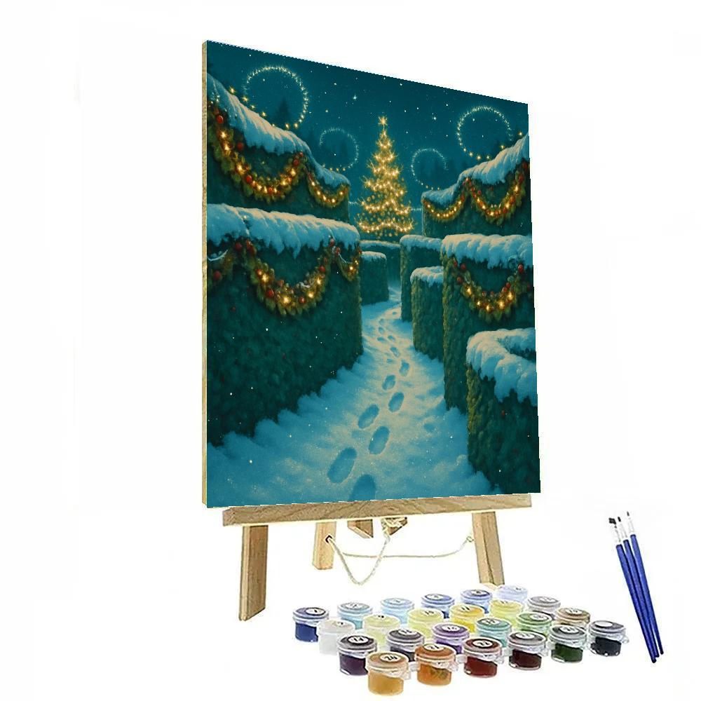 Evergreen Labyrinth With Twinkling Paths Painting by numbers kit