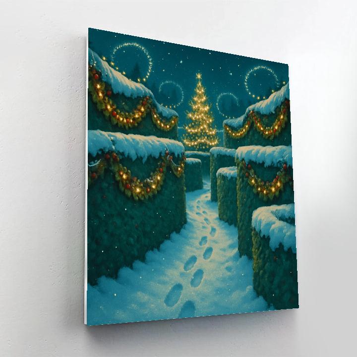 Evergreen Labyrinth With Twinkling Paths Painting by numbers kit
