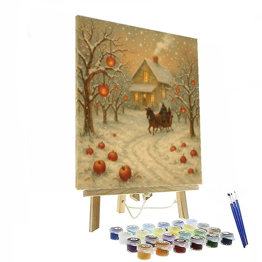 Glistening Farmhouse And Orchard Sleigh paint by color