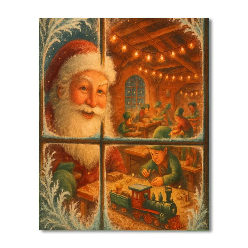 Toymaker Workshop Window Glow Number painting