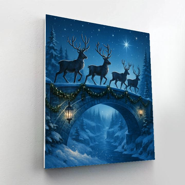 Reindeer Crossing At Sapphire Gorge paint by numbers