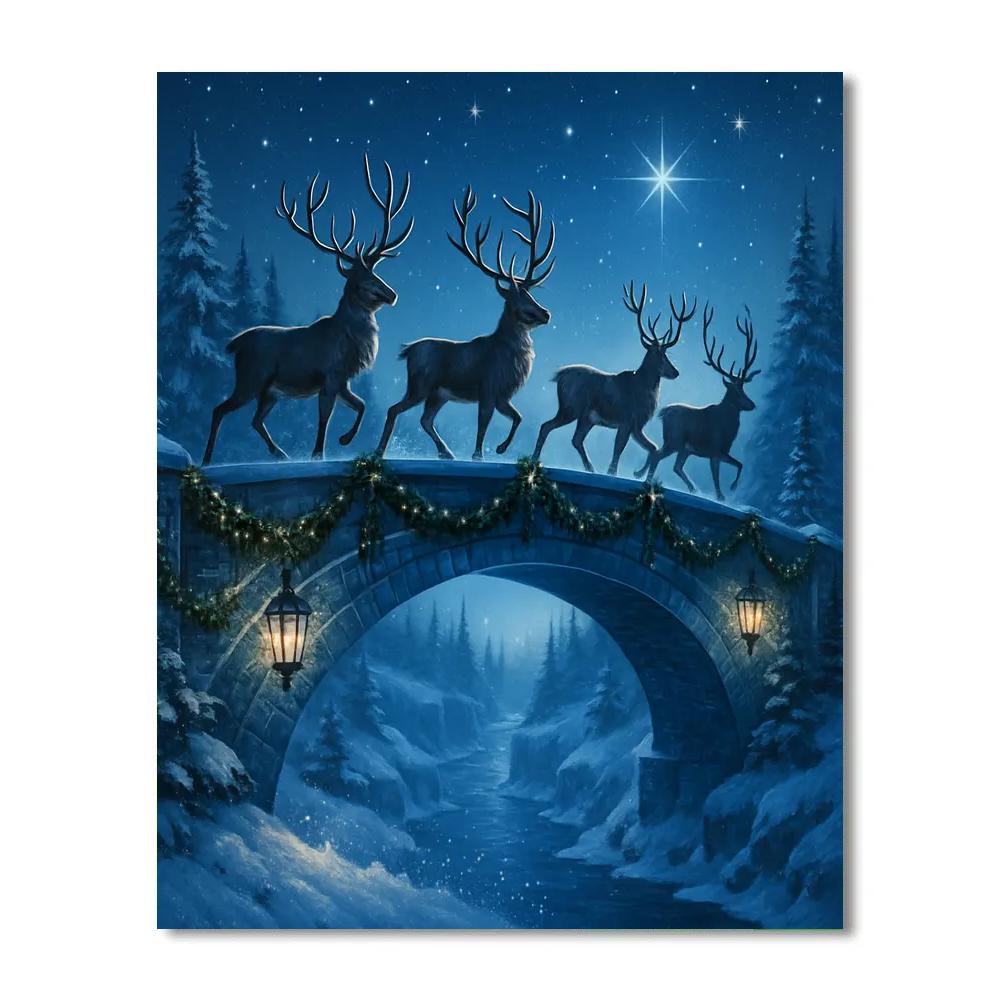 Reindeer Crossing At Sapphire Gorge paint by numbers