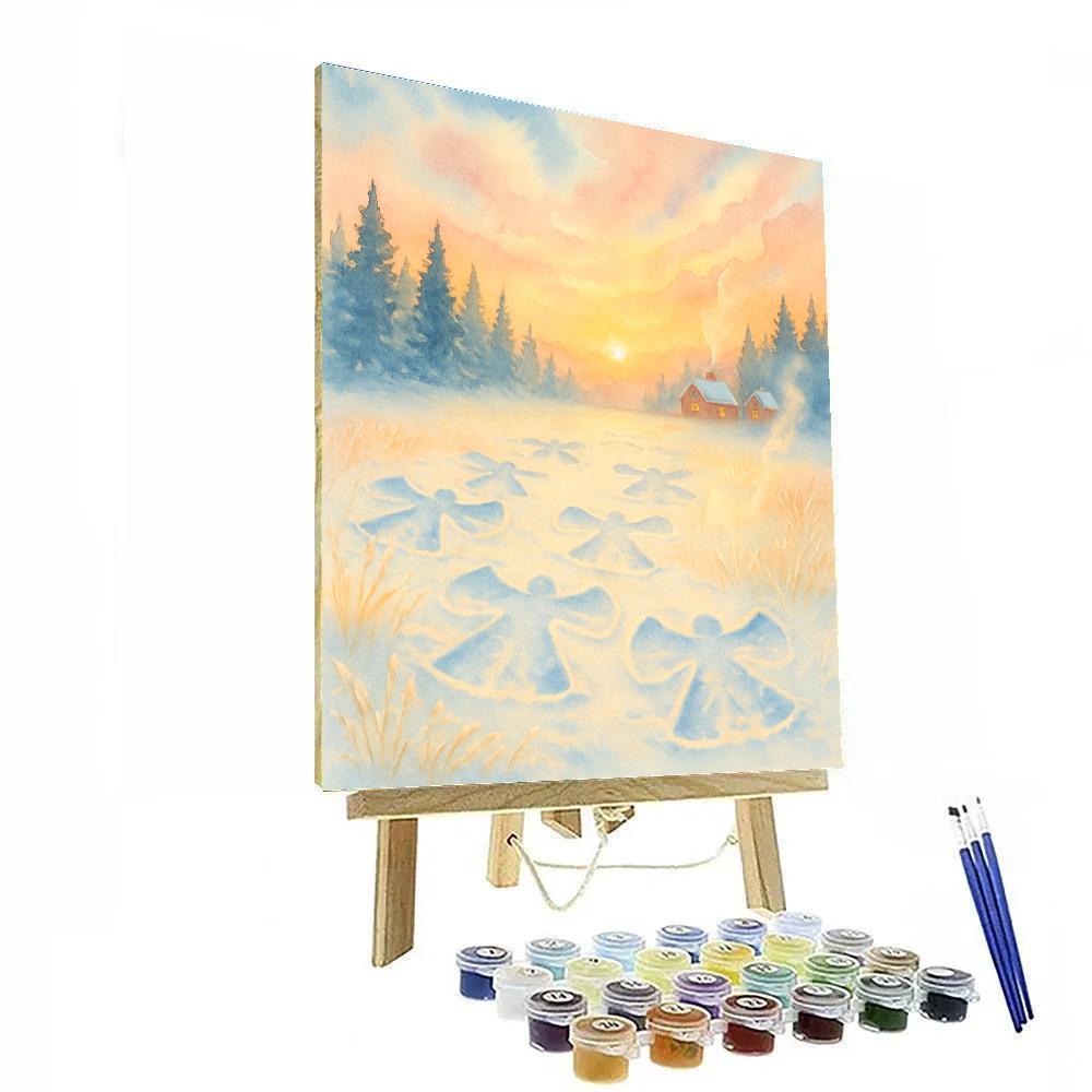 Snow Angel Meadow At Dawn paint by color